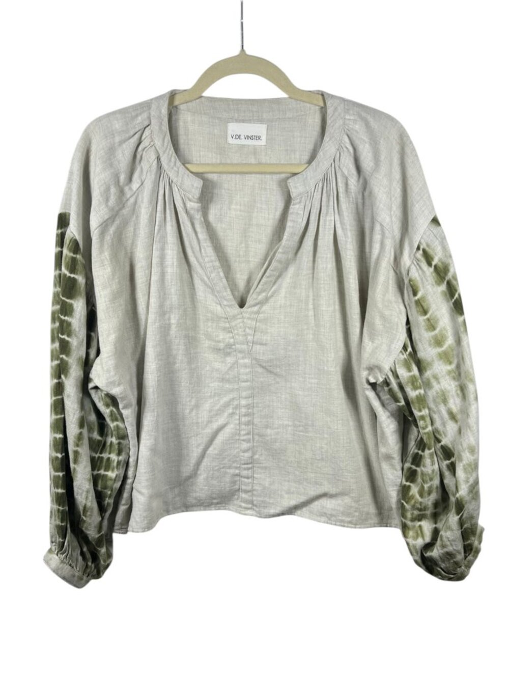 V De Vinster Top Womens Blouse Lightweight Wool Blend Medium Boho Chic Luxe